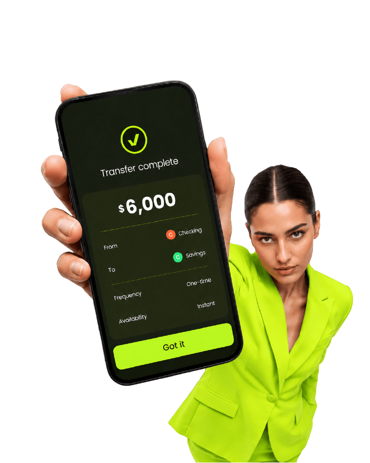 Sender showing a completed Snapp transfer on her phone